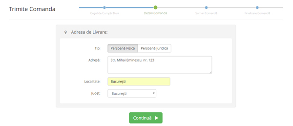 Cum cumpăr? - Adresa de Livrare