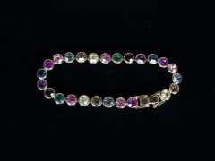 Bratara aurie cristale multicolore