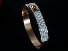 Bratara fixa rose gold cristale
