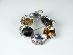 Brosa cristale ovale multicolore