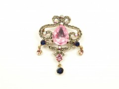 Brosa cristale roz multicolore