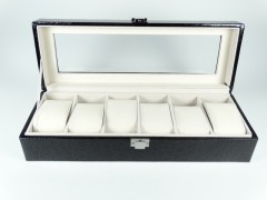 Caseta ceasuri piele lacuita neagra