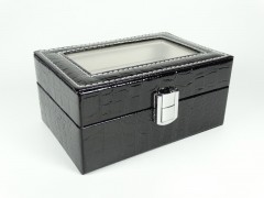Caseta ceasuri piele neagra