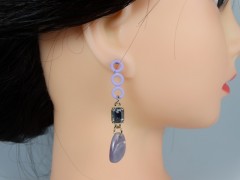 Cercei cerculete si cristale violet