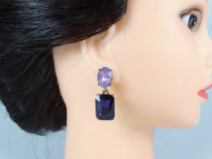 Cercei cristale doua nuante violet