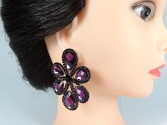 Cercei flori cristale violet