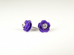 Cercei floricele metalice mov