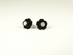 Cercei floricele metalice negre