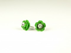 Cercei floricele metalice verzi