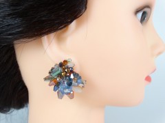 Cercei margele multicolore model floral