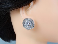 Cercei mireasa - ocazie model floral cristale zirconiu