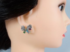 Cercei model fluture cristale multicolore
