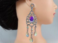 Cercei ocazie cristale multifatetate tip candelabru