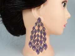 Cercei ocazie tip candelabru cristale violet