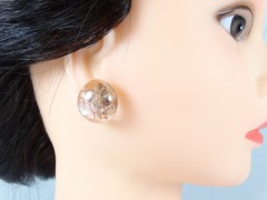 Cercei tip cabochon roz cu pietricele