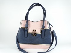 Geanta albastru inchis - multicolor tip shopper