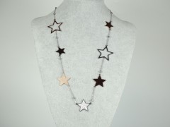 Lantisor stelute argintii si rose gold