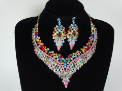 Set colier si cercei cristale multicolore