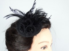 Voaleta model floral pene si margele negre
