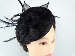 Voaleta - palarie model floral pene negre